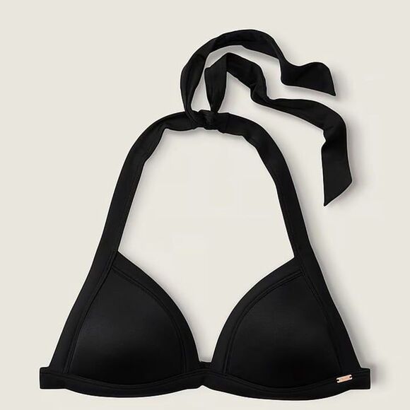 Pink Victoria's Secret Sz XXL Black Push Up Bra Swim Top - Picture 7 of 11